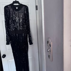 VENUS Black Sequin Jumpsuit